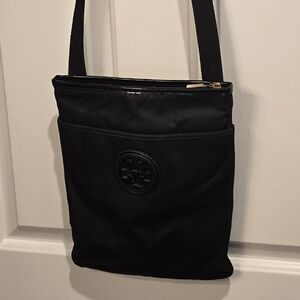 TORY BURCH Ella Black Nylon Swingpack Crossbody Bag Purse